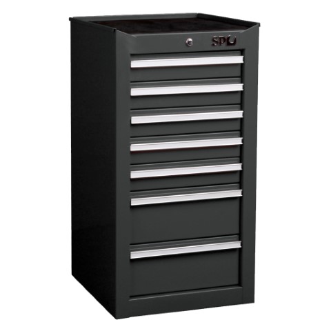 SP - SIDE CABINET 7 DRAWER BLACK 